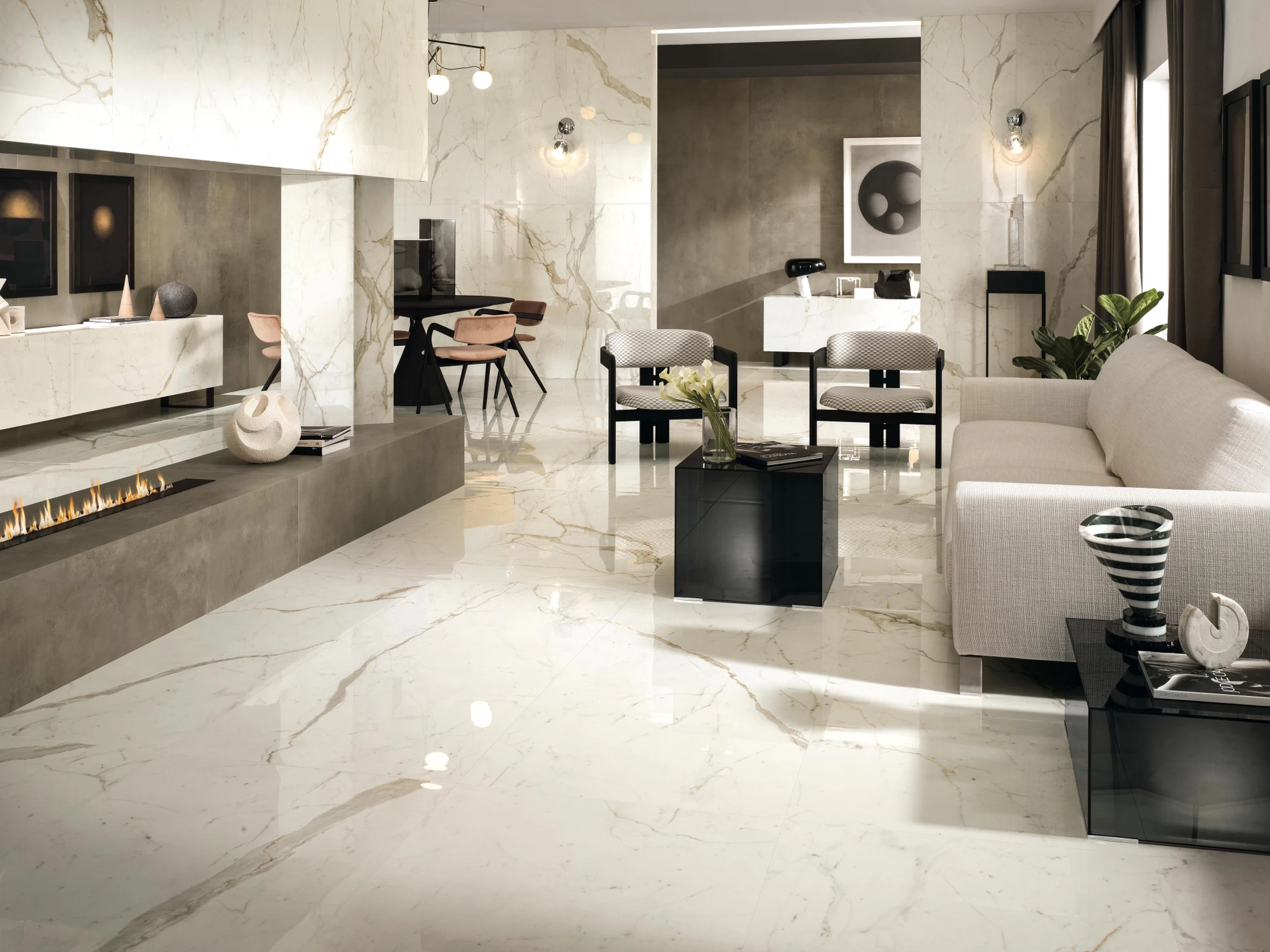 Plăci ceramice din porțelan cu efect de marmură, Marvel Shine, Porcelain Tiles
