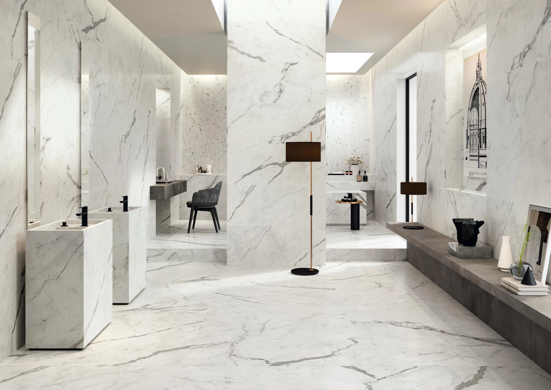 Plăci ceramice din porțelan cu efect de marmură, Marvel Shine, Wall Tiles