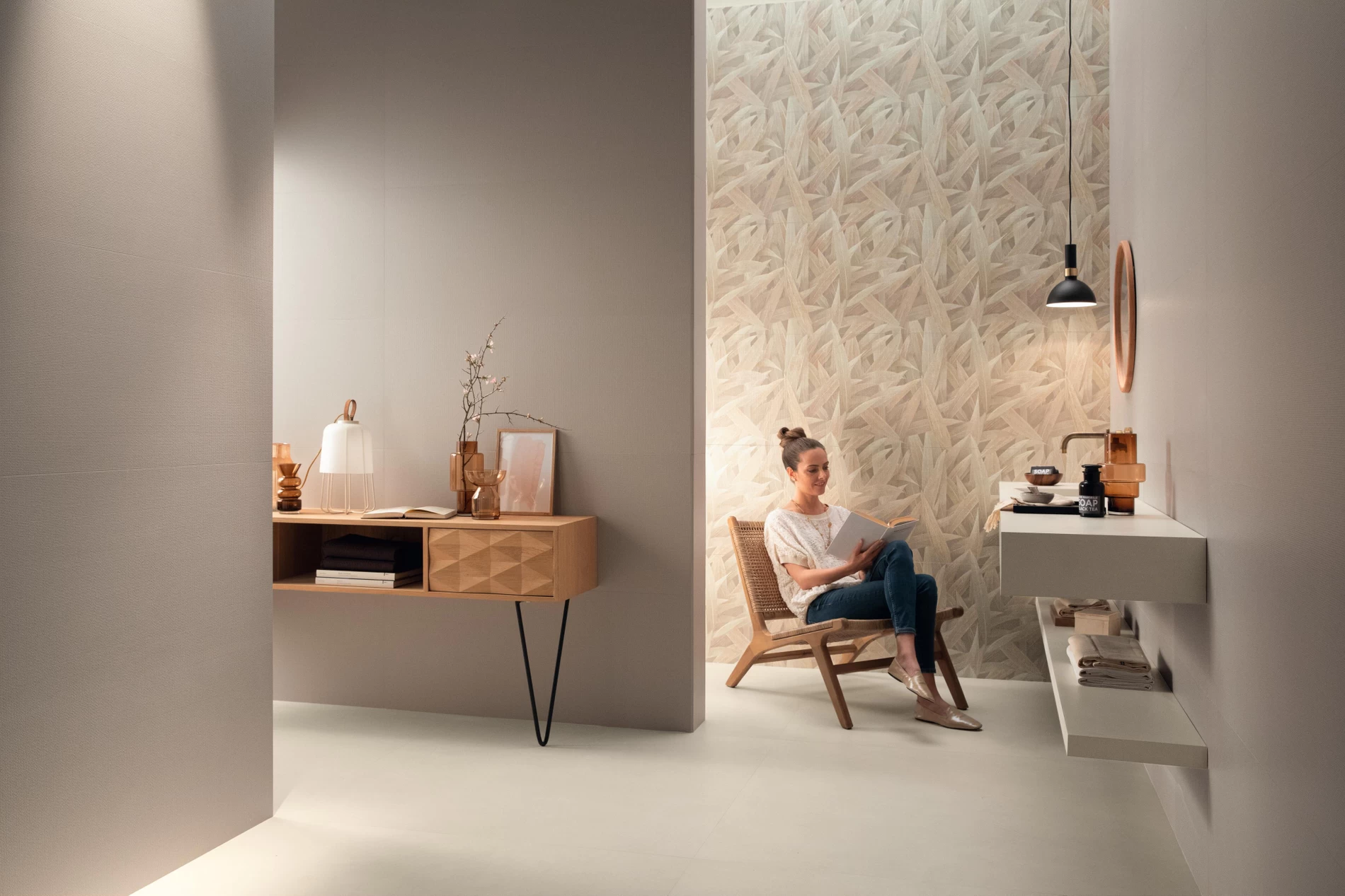 Plăci ceramice din porțelan cu aspect de tapet, Aplomb, Porcelain Tiles