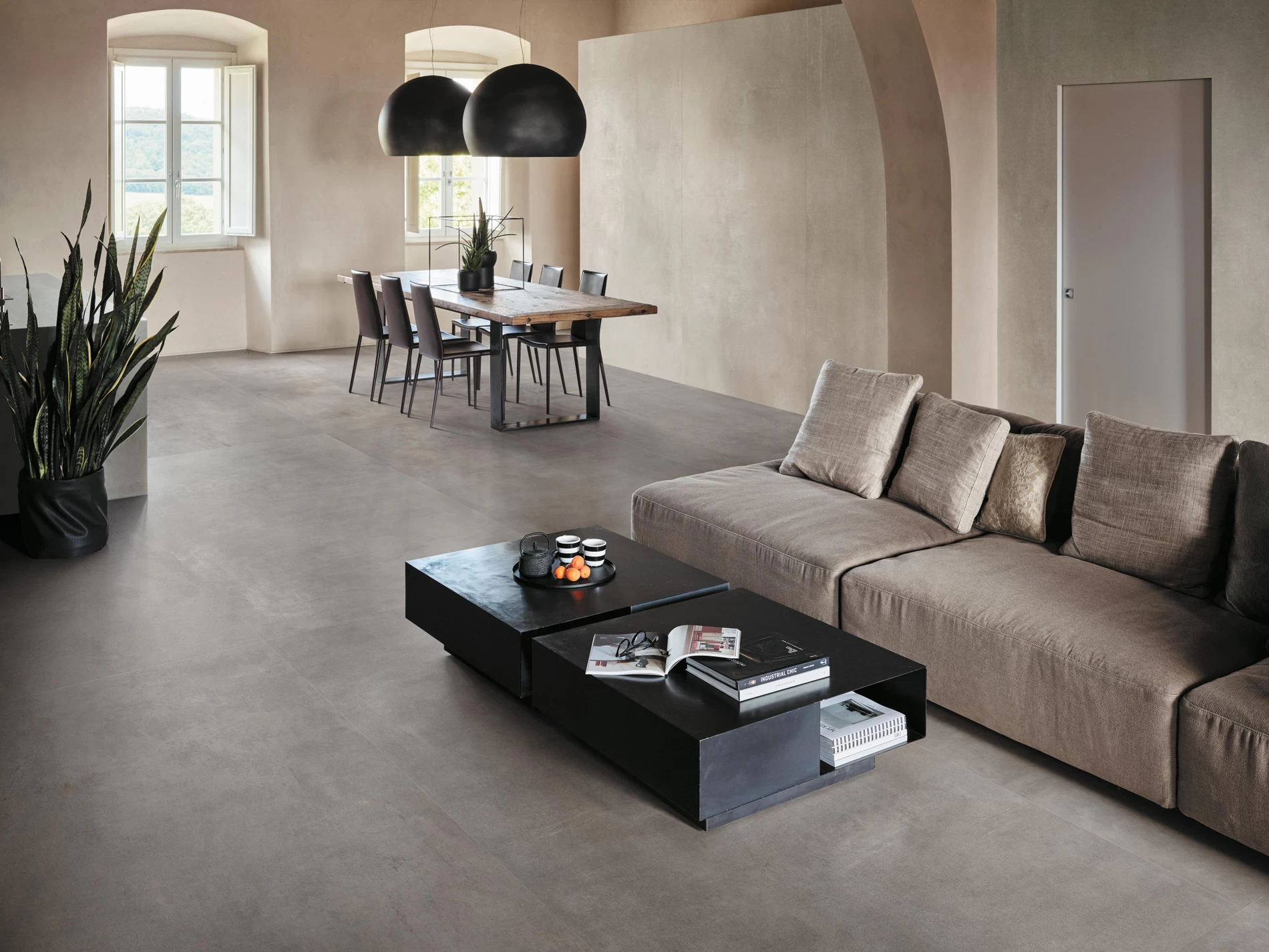 Plăci ceramice din porțelan cu aspect de beton, Boost, XL
