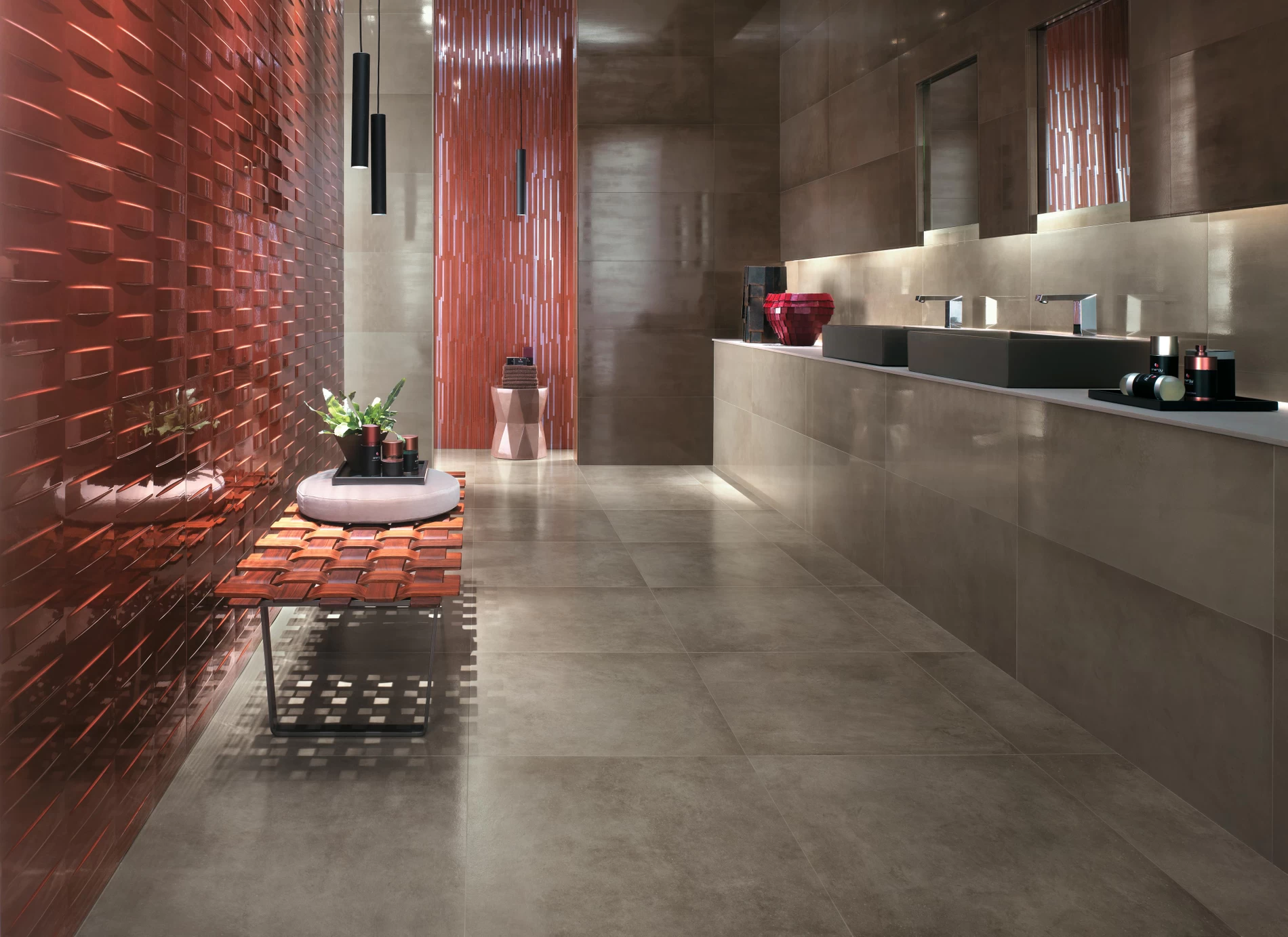 Plăci ceramice din porțelan cu aspect de beton mat, Dwell, XL